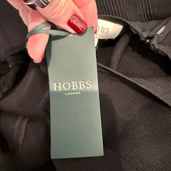 HOBBS Black Rebecca Knit Midi Dress NWT - Size 12 - Picture 7 of 8